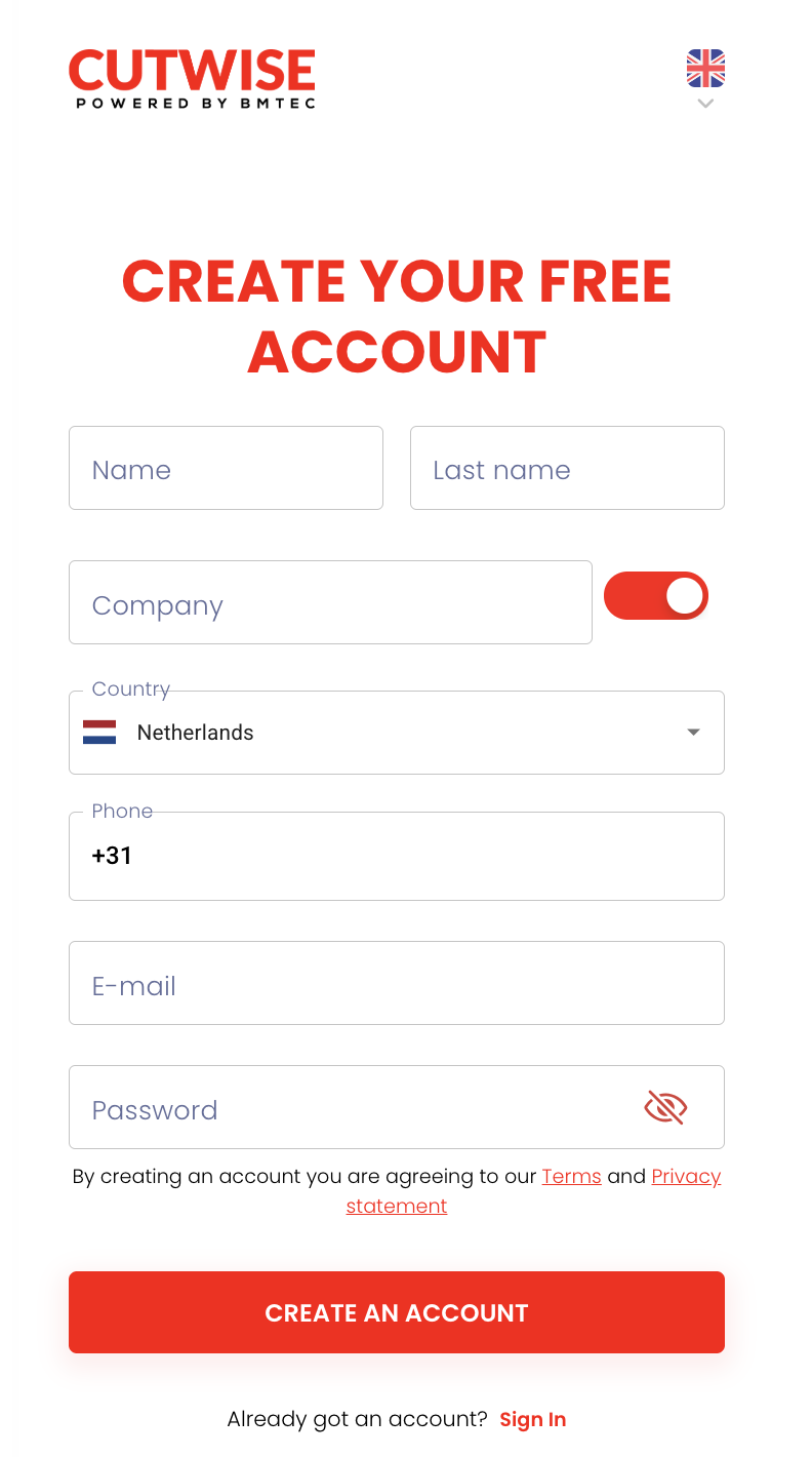 Account aanmaken
